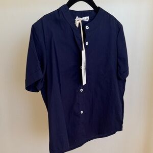Classic Navy Kids Button Down Shirt